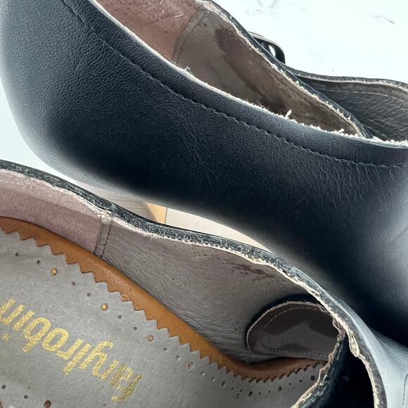 Faryl Robin (8) X Free People Tate Black Suede Leather Stacked Heel Ankle Boots - Picture 9 of 11